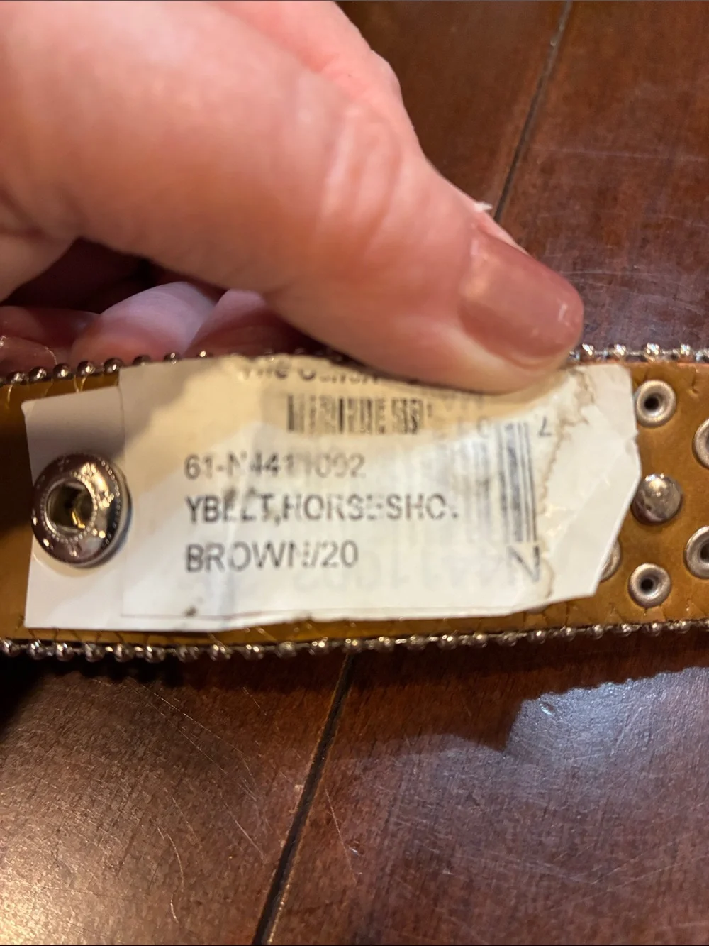New Girls Size 20 Nocona Pink Studded Leather Belt w/ Horseshoe Crystals (ABBA)